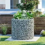 SONGMICS Drahtkorb Gabion, Gabionenkorb, rund, Steinkorb, rostfrei, &Oslash;90 cm -...