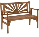Dehner Gartenbank Sunshine, Klappbank 2-Sitzer, ca. 120 x 91 x 59 cm, FSC&reg;-es