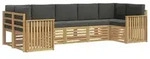 vidaXL Outdoor-Sofagarnitur 7 pcs Wei&szlig; und Anthrazit - Braun