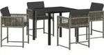 vidaXL Garten Essgruppe 5 pcs Grau Poly-Rattan - Grau