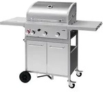 Gasgrill 12,8kW, 3+1 Brenner, Edelstahl