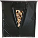 Wetterschutz Set Front- & R&uuml;ckwand f&uuml;r Kaminholzregal 185 x 185 cm, Polyester