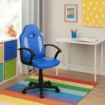 Schreibtischstuhl Junior h&ouml;henverstellbar ergonomischer Drehstuhl Blau - Blau
