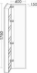 burgbad Lin20 Ganzk&ouml;rperspiegel mit Koffert&uuml;r, T&uuml;ranschlag links, 400x150x1760mm,