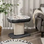 COSTWAY Kratzbaum Klein, 50cm hoch, Katzenbaum mit weicher Pl&uuml;schsitzfl&auml;che &