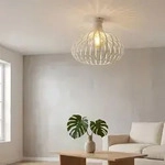 LED Deckenleuchte MATEO, Metall, Glas, Sand, Gitter Design, D 40 cm