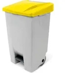 Tretabfalleimer mit Rollen, Inhalt 80 Liter, HxBxT 740 x 490 x 420 mm, Korpus...