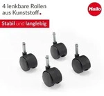Hailo Lenkrollen f&uuml;r Big-Box Abfallsammler - 4 aufsteckbare Rollen - einfache