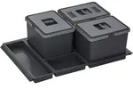 Abfallsammler Metropolis PTC28 08050 7F 15+15+15L mit Deckel M&uuml;llsystem f&uuml;r Auszug