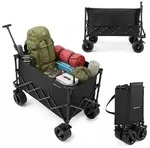 HyperMotion Bollerwagen faltbar XL 200L &ndash; Transportwagen mit gro&szlig;en R&auml;dern,