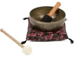 Tibetische Klangschale &bdquo;Singing Bowl&ldquo; mit BLUME DES LEBENS, ca. 1700 g, &Oslash;...