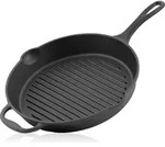 BBQ-Toro Gusseisen Bratpfanne | &Oslash; 34 cm | Mit Griff, Stiel und zwei Ausgie&szlig;er,
