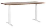 BELIANI Schreibtisch Braun & Wei&szlig; Melamin 180x80cm Elektrisch H&ouml;henverstellbar