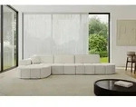 ALTDECOR Ecksofa in L-Form Livo-L2 - 337x173x79,5 Cremewei&szlig; - Corner Sofa Bett
