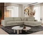 MKS MEBLE Ecksofa Sofa L-Form Grau Struktur, Wohnlandschaft L-Form, Couch L...