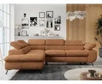 Ecksofa Sofa Orange, Wohnlandschaft L-Form mit Schlaffunktion und Bettkasten,