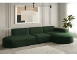 Ecksofa Designersofa PALMA in Stoff Opera Velvet Gr&uuml;n Ottomane Rechts - Gr&uuml;n