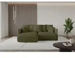 ALTDECOR Ecksofa mit Schlaffunktion und Bettkasten ONESK-L 216x177x72 cm Gr&uuml;n -
