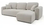 Selsey OLIDO &ndash; Ecksofa mit Schlaffunktion, universal, Graubeige-Samt