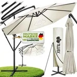 tillvex Sonnenschirm Beige &Oslash; 300 cm Ampelschirm Gartenschirm Marktschirm Kurbel