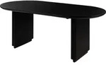 MASSIVMOEBEL24 Esstisch oval Mango 200x100x76x76 schwarz lackiert BARCELONA...