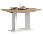 Esstisch Gustav | ausziehbar | Artisan Eiche / wei&szlig; | B: 120-160 cm - Braun