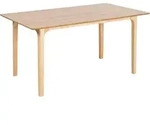 BELIANI Esstisch Holzoptik Helle Esche MDF-Tischplatte mit Holzbeinen 160 x 90...