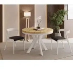 Runder Esstisch Ausziehbar 80-130 cm &ndash; Verl&auml;ngerbar, f&uuml;r 4-6 Personen mit...
