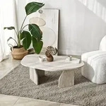 Skye Decor, Rock - Travertine, Couchtisch, 100 % Melaminbeschichtete...