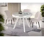 Designer Runder Ausziehbarer Esstisch - Loft-Stil, Industriell, Platzsparend -...