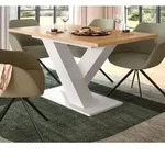 Esstisch "Home-X" Artisan Eiche und wei&szlig; K&uuml;chentisch ausziehbar 150 - 190 cm -