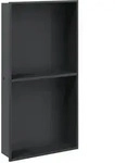 vidaXL Duschnische Mattschwarz 32x62x9 cm Edelstahl