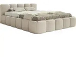 Selsey Cloudy Low - Polsterbett 160x200 mit Bettkasten und Metallrahmen-Lattenrost,