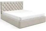 Selsey Aurevia - Polsterbett 180x200 mit Bettkasten und Samtbezug, hellbeige -...