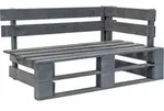 vidaXL 2-Sitzer-Palettensofa mit Kissen Grau Impr&auml;gniertes Kiefernholz - Grau
