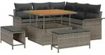 vidaXL Gartensofa-set mit Kissen 8 pcs Grau Poly-Rattan - Grau