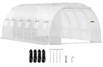 VEVOR Bogendach Gew&auml;chshaus Foliengew&auml;chshaus Tunnel Treibhaus 6,1x3x2,1m Wei&szlig; -