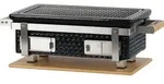 BBQ-Toro Keramik Holzkohletischgrill mit Holzunterlage | Schwarz | Outdoor...