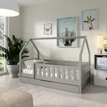 Masseno Kinderbett BELLA 80x190 cm mit Schublade, Rausfallschutz, Einzelbett...