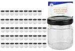 50er Set Mini Sturzgl&auml;ser 53 ml To 43 schwarzer Deckel Portionsgl&auml;ser Gl&auml;ser incl.