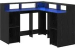 vidaXL Schreibtisch mit Regal Schwarz Eichen-Optik 130 x 130 x 91 cm - Schwarz