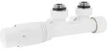 LuxeBath Ventil-Armaturen Set Multiblock Wei&szlig; Eckform inkl. Thermostatkopf f&uuml;r
