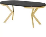 MIRJAN24 Tisch Edder 120, Esszimmer Tisch, Beine aus Stahl (Farbe: Schwarz /