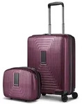 Redolz Essentials 14 Kofferset 2 tlg. Kabinentrolley mit Dehnfalte & Beautycase - Rot
