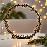 LED Cluster Ring auf Standfu&szlig; - 200 LED / &Oslash; 38 cm - mit Timer / warmwei&szlig; /...