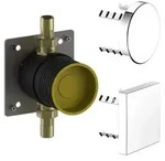 KEUCO Armaturenzubeh&ouml;r Rohrunterbrecher-Set Unterputz mit Abdeckung rund/eckig -