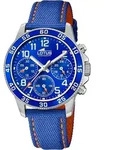 Lotus Jungenuhr Armbanduhr 18581/6 Ledertextilarmband blau - Blau/Orange
