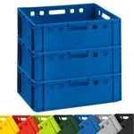 3x BURI Fleischkiste E2 Blau 60x40x20cm Lagerkiste, Meischkiste, Metzgerkiste...