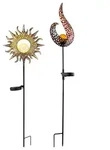2x LED Au&szlig;enleuchte, Sonne, Rostoptik, Braun, Metall, Solar, H 81,5 cm - Braun