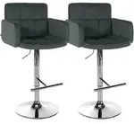 CLP 2er Set Barhocker Los Angeles Samtbezug h&ouml;henverstellbar drehbar bis 150 kg